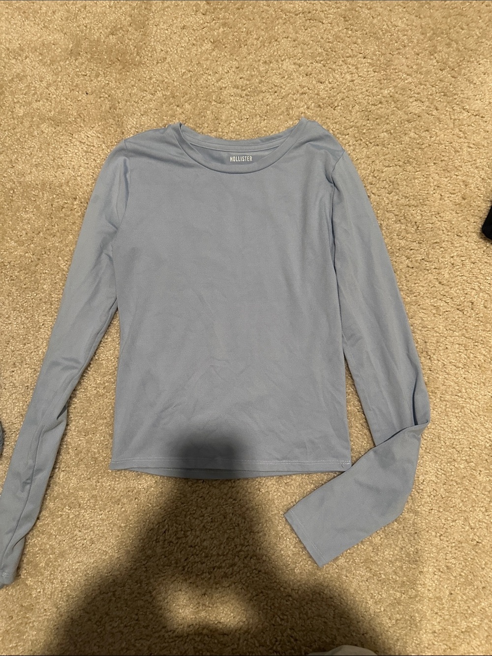 Hollister Soft Light Blue Long-Sleeve Crew Top